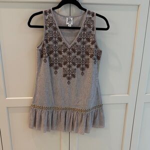 Vu Jane Black and White Striped Top